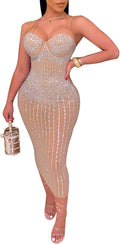 Women Long Sleeve Birthday Dresses Sexy Hot Diamond Process Sexy Dress Party Club Night Dress