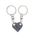 1Pair Cute Love Heart Brick Keychain Couples Keychain Best Friendship for Women Men Separable Key Ring Jewelry Gifts